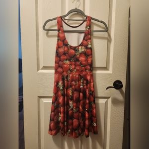 Blackmilk Strawberry Reversible Skater Dress